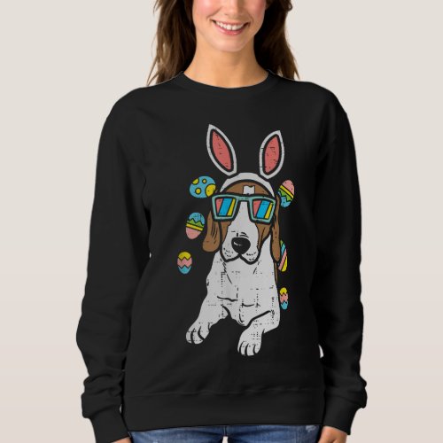 Beagle Bunny Ears Glasses Eggs Cute Easter Dog Own Sweatshirt