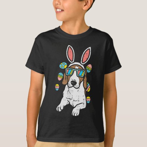 Beagle Bunny Ears Glasses Eggs Cute Easter Dog Own T_Shirt