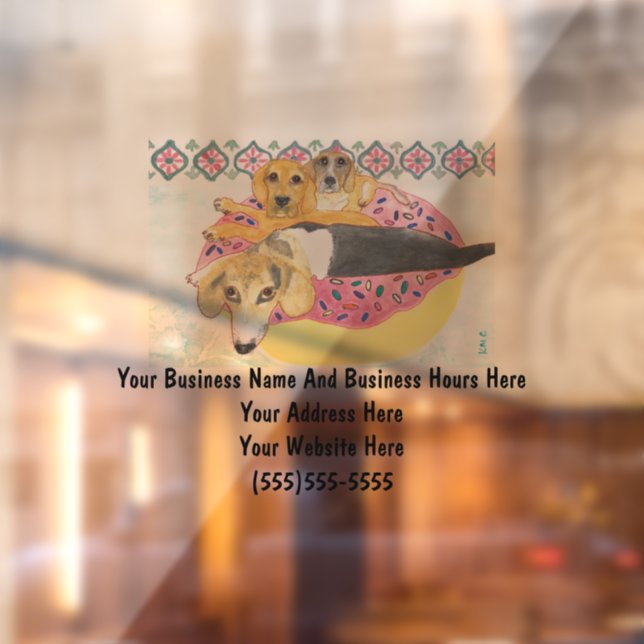 Beagle Business Sign Window Cling Film (Sheet 2)