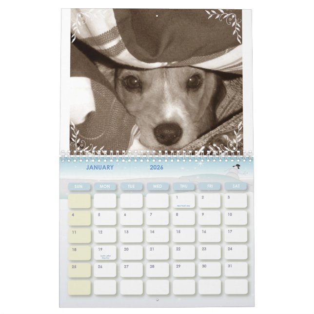 Beagle Calander Calendar (Jan 2026)