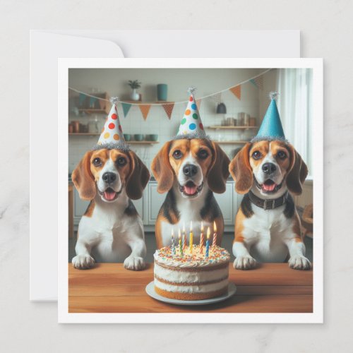 Beagle card Beagle birthday Beagle  Invitation