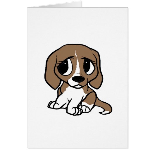 beagle cartoon brown white (Front)