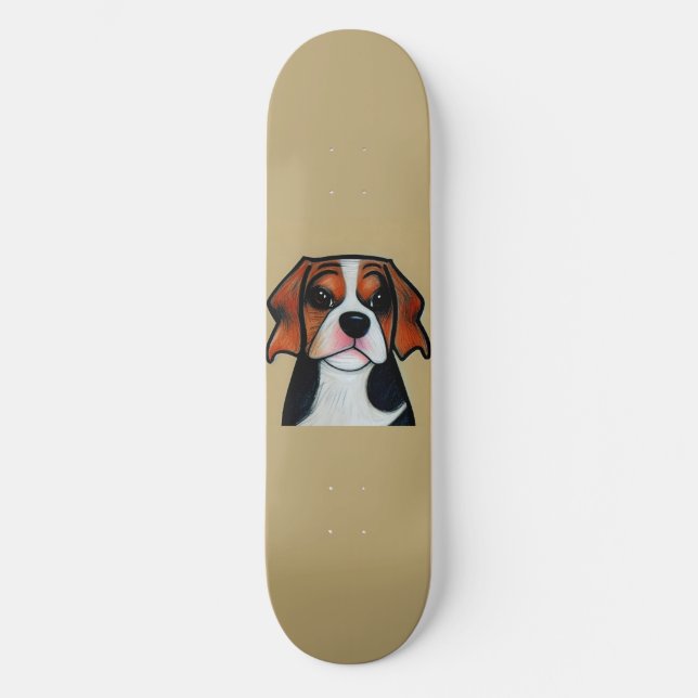 Beagle - Cartoon Skateboard (Front)