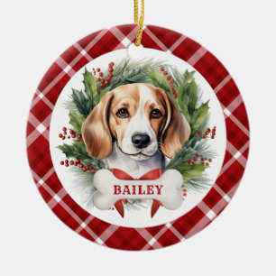 Beagle Ceramic Circle Ornament