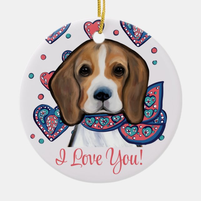 Beagle       ceramic ornament (Front)