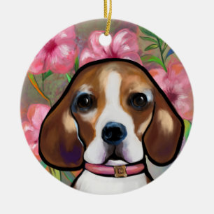Beagle ceramic ornament