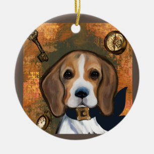 Beagle ceramic ornament