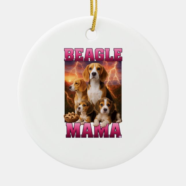 Beagle  ceramic ornament (Front)