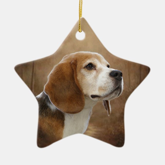 Beagle Ceramic Ornament (Front)