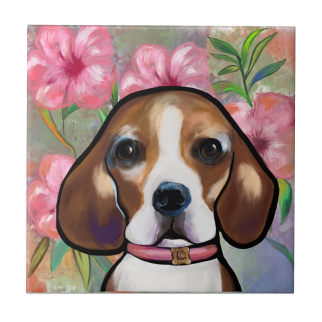 Beagle           ceramic tile (Front)