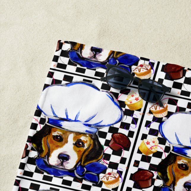 BEAGLE CHEF BEACH TOWEL (In Situ)