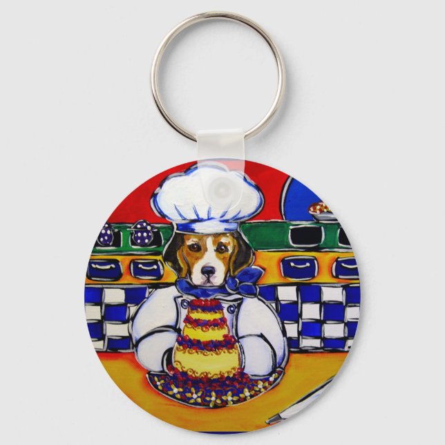 Beagle Chef Keychain (Front)