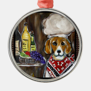 BEAGLE CHEF METAL ORNAMENT