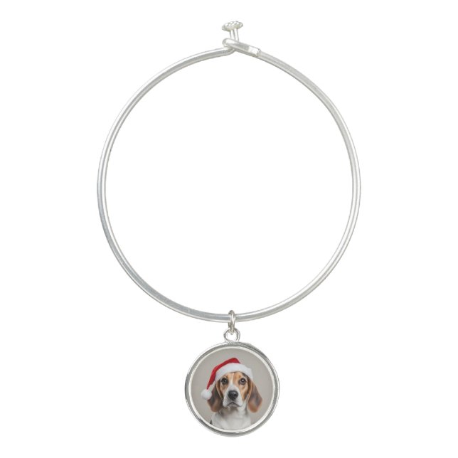 Beagle Christmas Bangle Bracelet (Front)