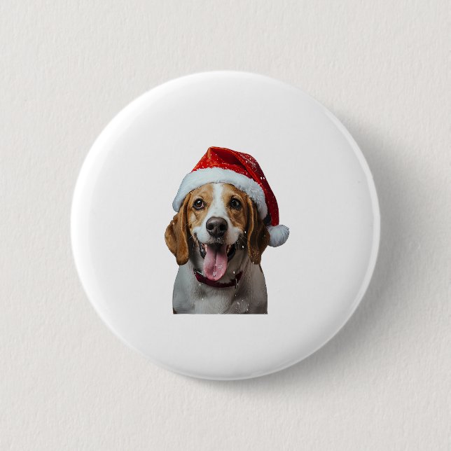 Beagle Christmas  Button (Front)