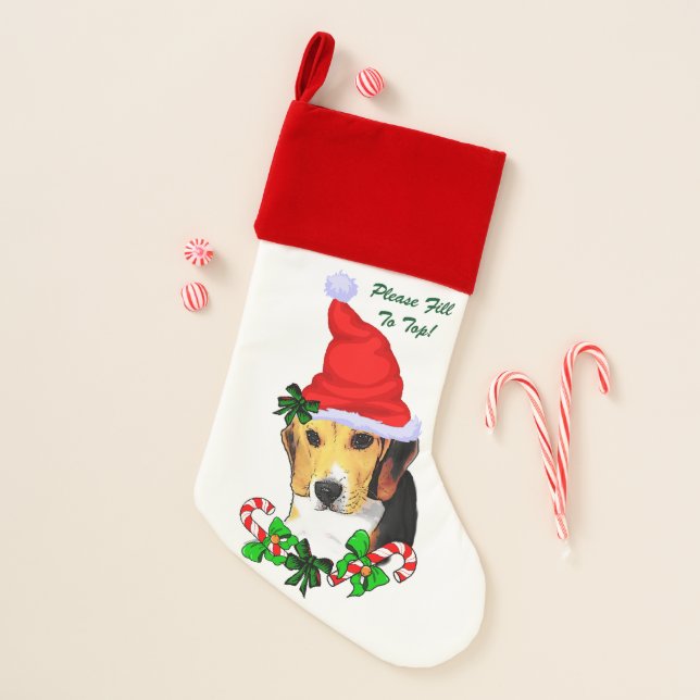 Beagle Christmas Christmas Stocking (Front)