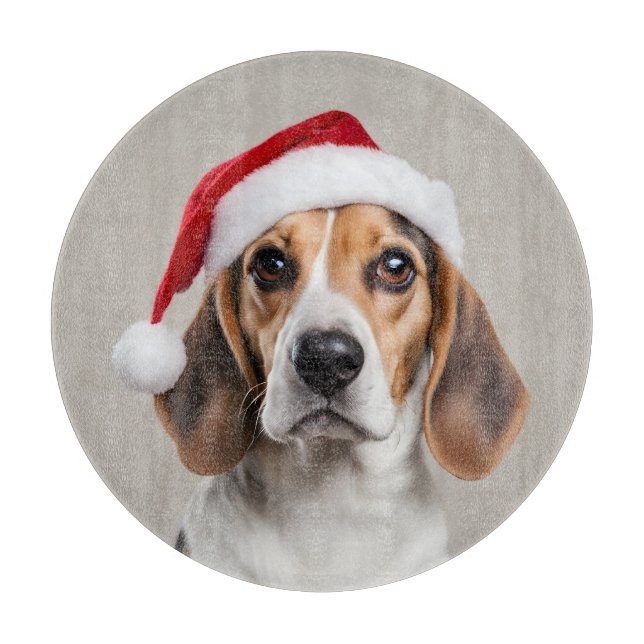 Beagle Christmas Cutting Board (Front)