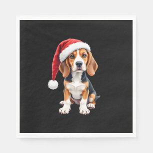 Beagle Christmas Dog Long Sleeve T-Shirt Napkins