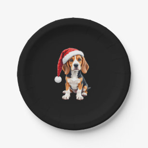 Beagle Christmas Dog Long Sleeve T-Shirt Paper Plates