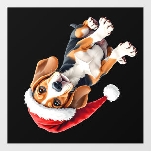 Beagle Christmas Dog Long Sleeve T-Shirt Wall Decal