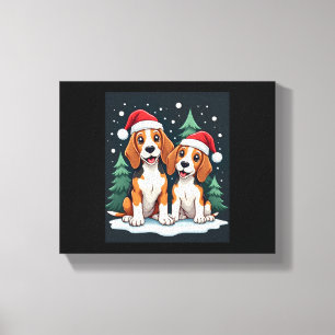 Beagle Christmas Dog Owner Xmas Holiday Pajama Lon Canvas Print