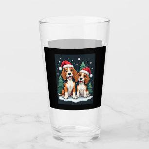 Beagle Christmas Dog Owner Xmas Holiday Pajama Lon Glass