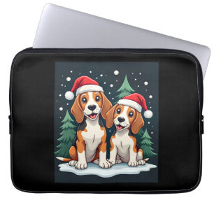 Beagle Christmas Dog Owner Xmas Holiday Pajama Lon Laptop Sleeve