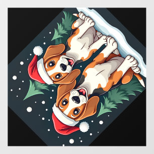 Beagle Christmas Dog Owner Xmas Holiday Pajama Lon Wall Decal
