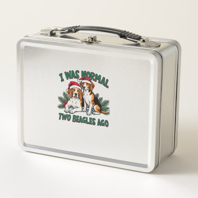 Beagle Christmas Dog Owner Xmas Holiday Pajama  Metal Lunch Box (Front)