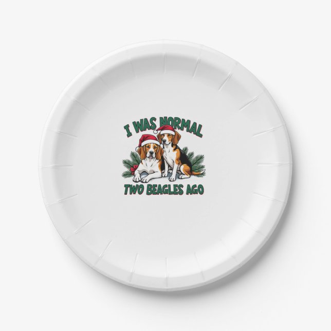 Beagle Christmas Dog Owner Xmas Holiday Pajama  Paper Plates (Front)