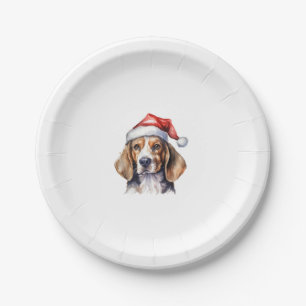 Beagle Christmas Dog Paper Plates