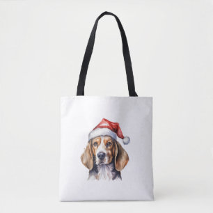 Beagle Christmas Dog  Tote Bag