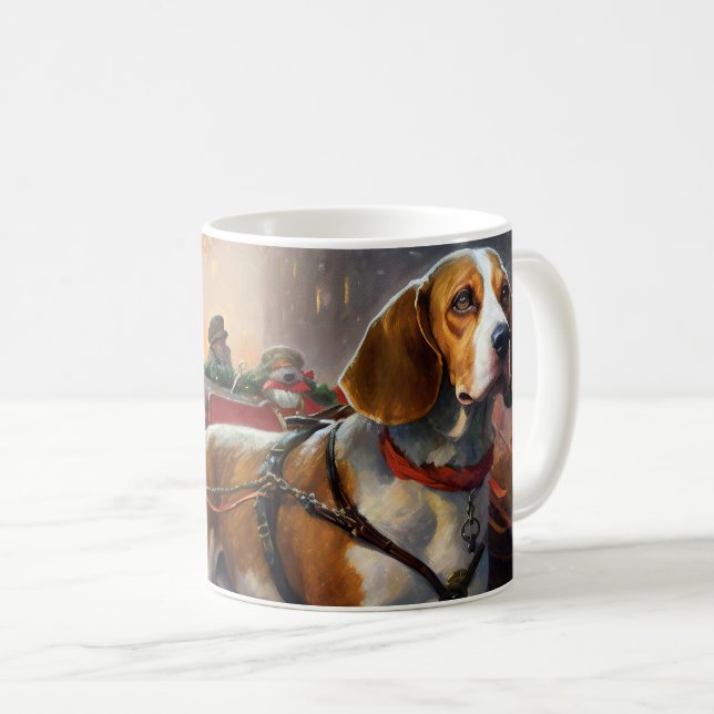 Beagle Christmas Festive Season  Coffee Mug (Front Right)
