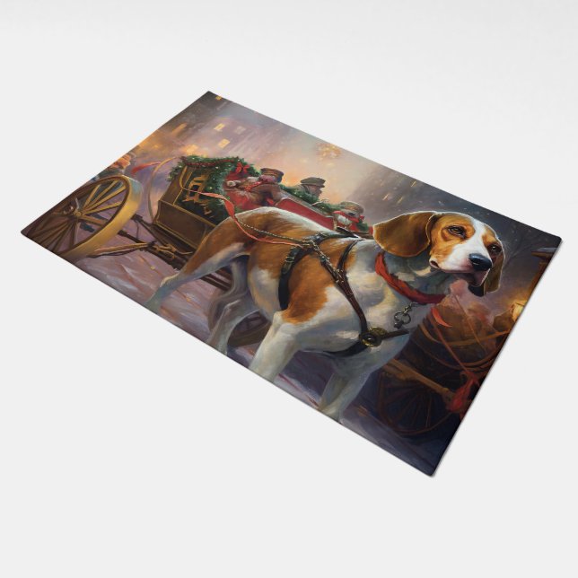 Beagle Christmas Festive Season  Doormat (Angled)