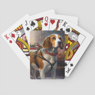 Beagle Christmas Festive Season Poker Cards