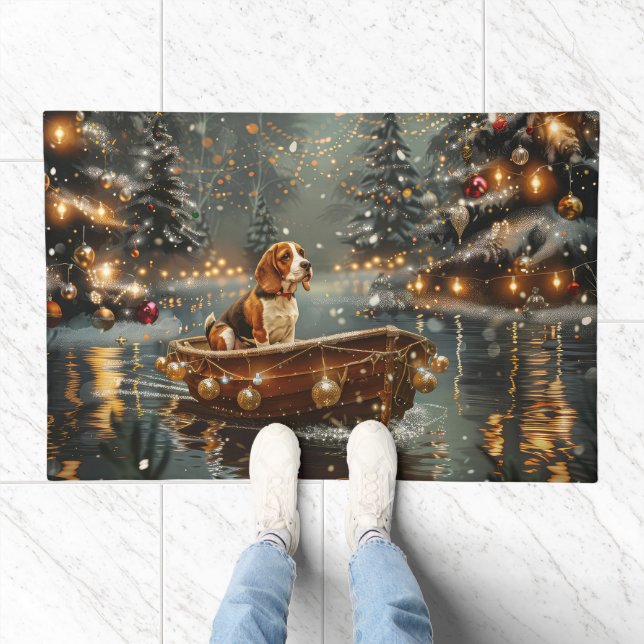 Beagle Christmas Festive Voyage Doormat (Indoor)