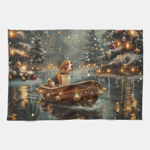 Beagle Christmas Festive Voyage Kitchen Towel