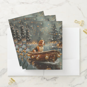 Beagle Christmas Festive Voyage Pocket Folder