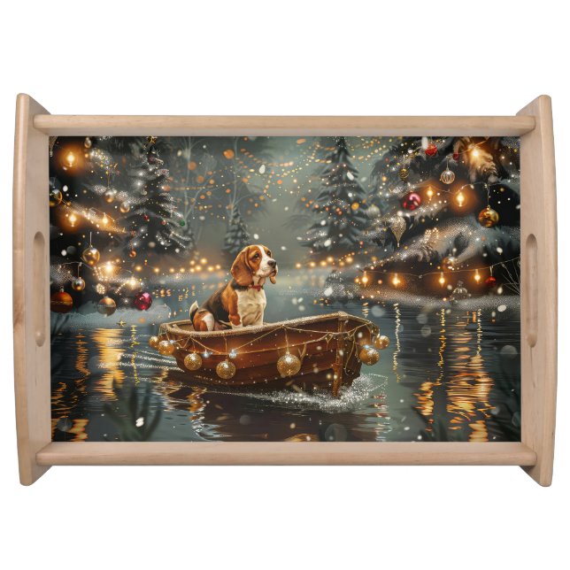 Beagle Christmas Festive Voyage Serving Tray (Front)