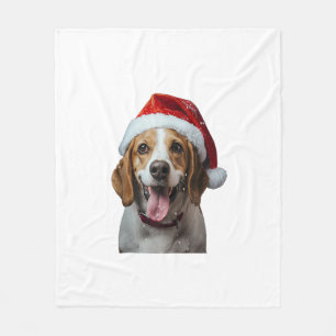 Beagle Christmas Fleece Blanket