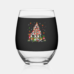 Beagle Christmas Funny Tees Beagle Xmas Tree Dog E Stemless Wine Glass