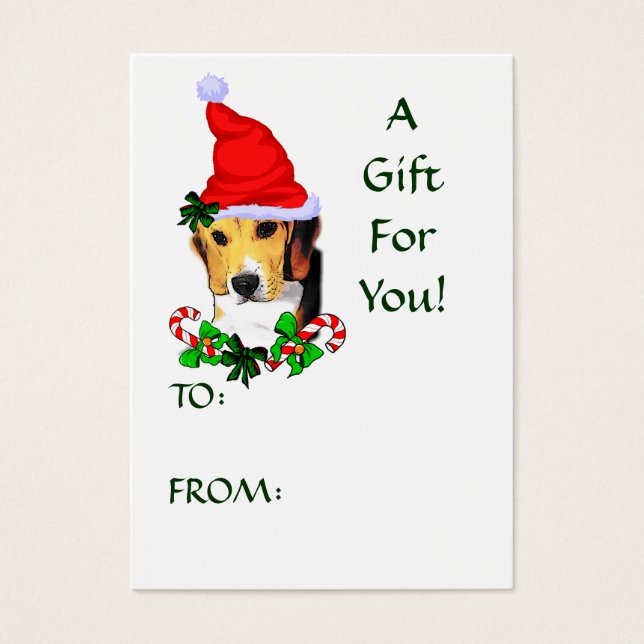 Beagle Christmas Gifts Name Tags (Front)