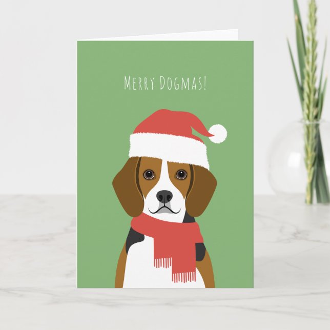 Beagle Christmas Holiday Card (Front)