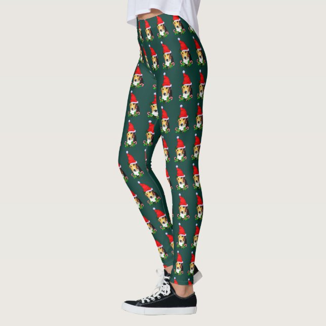 Beagle Christmas Leggings (Left)