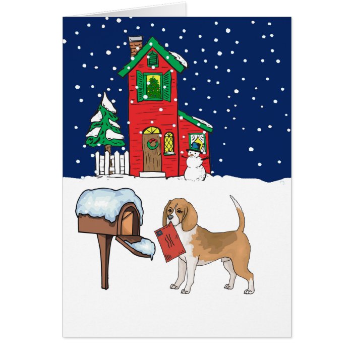 Beagle Christmas Mail Card  Zazzle