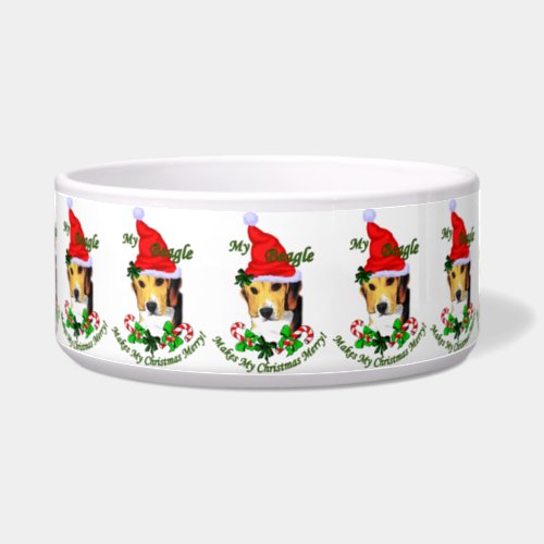 Beagle Christmas Merry   Bowl