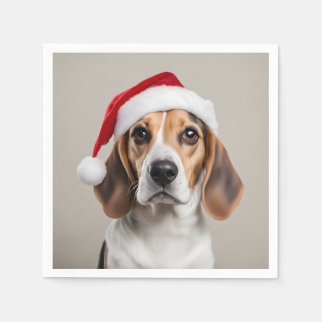 Beagle Christmas Napkins (Front)