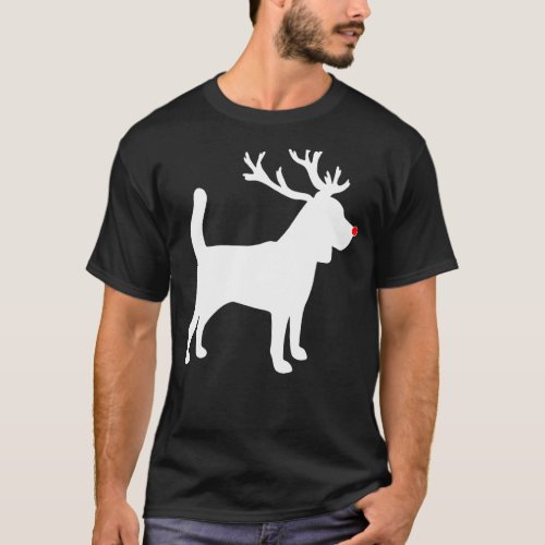 Beagle Christmas Nosed Reindeer Beagle Santa Dog T_Shirt