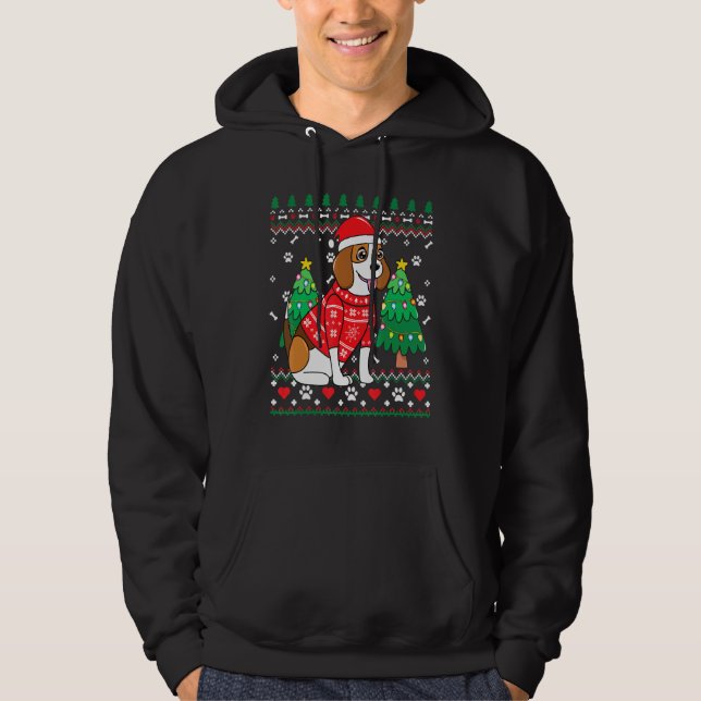Beagle Christmas Ornament Tree Mom Dad Dog Xmas Hoodie (Front)