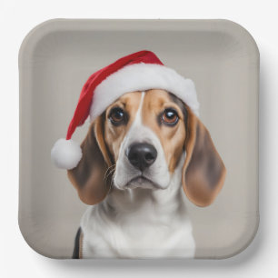 Beagle Christmas Paper Plates